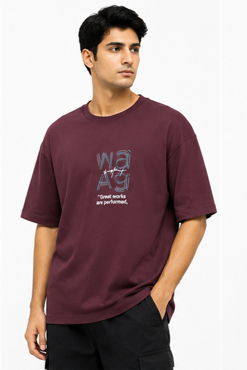 Men's Oversized Graphic Print Round Neck T-Shirt
