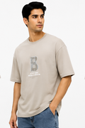 Men's Oversized Graphic Print Round Neck T-Shirt