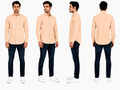 Men's Cotton Linen Texture Formal Shirt