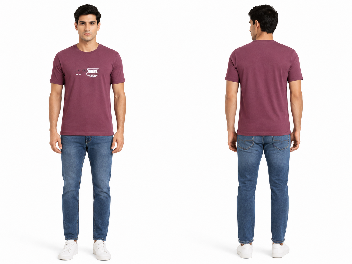 Casual Round Neck Printed T-Shirt for Men