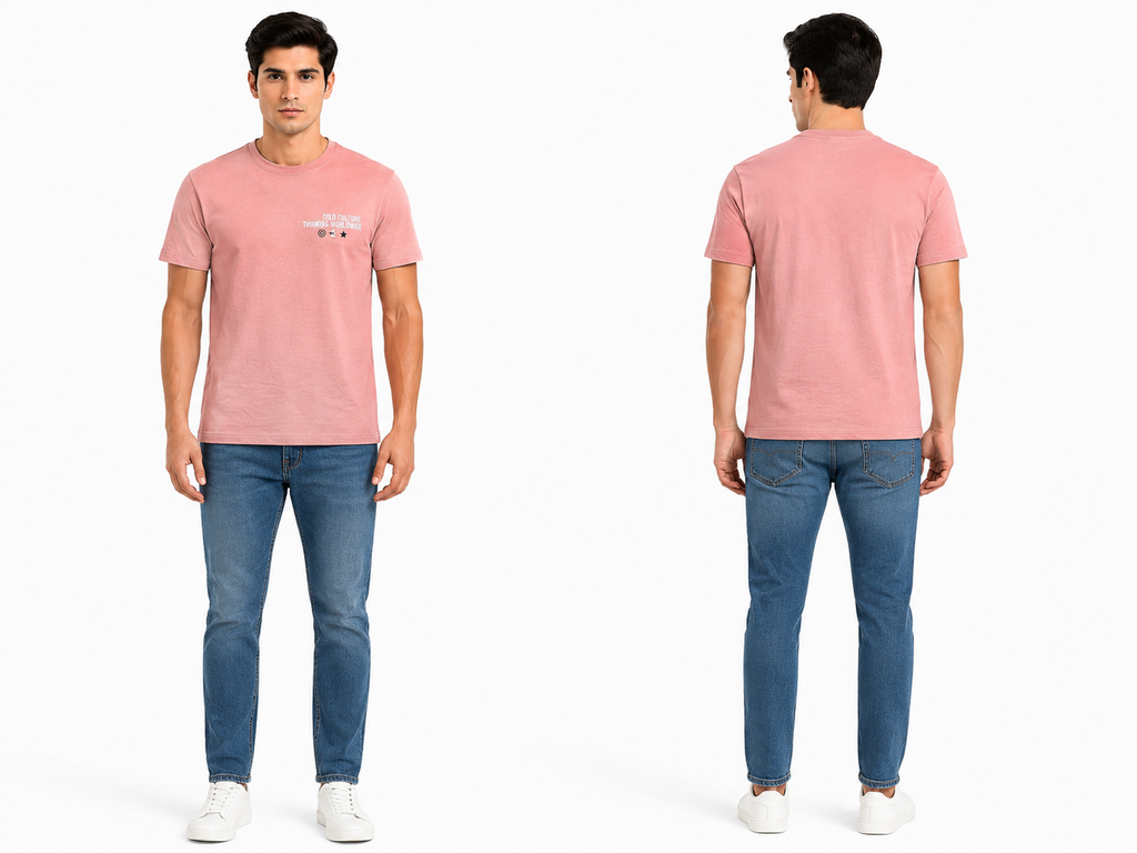 Casual Round Neck Printed T-Shirt for Men