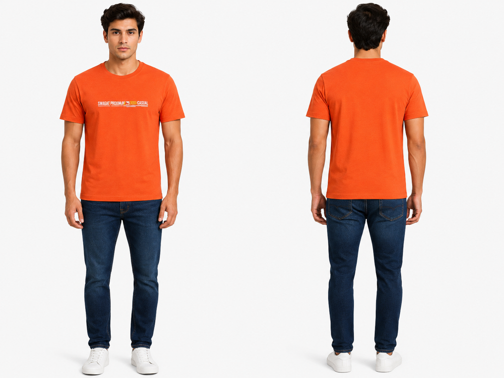 Casual Round Neck Printed T-Shirt for Men