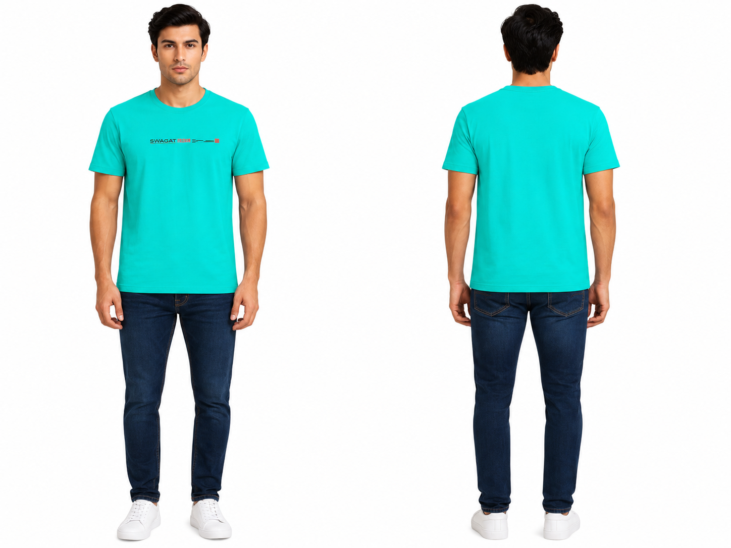Casual Round Neck Printed T-Shirt for Men