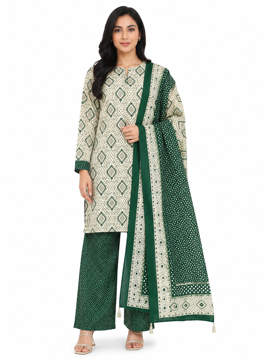 Women's Pure Cotton Printed Unstitched Suit with Dupatta