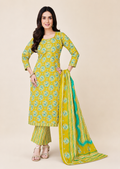 Women’s Cotton Unstitched Salwar Suit with Cotton Dupatta – Traditional Printed Dress Material