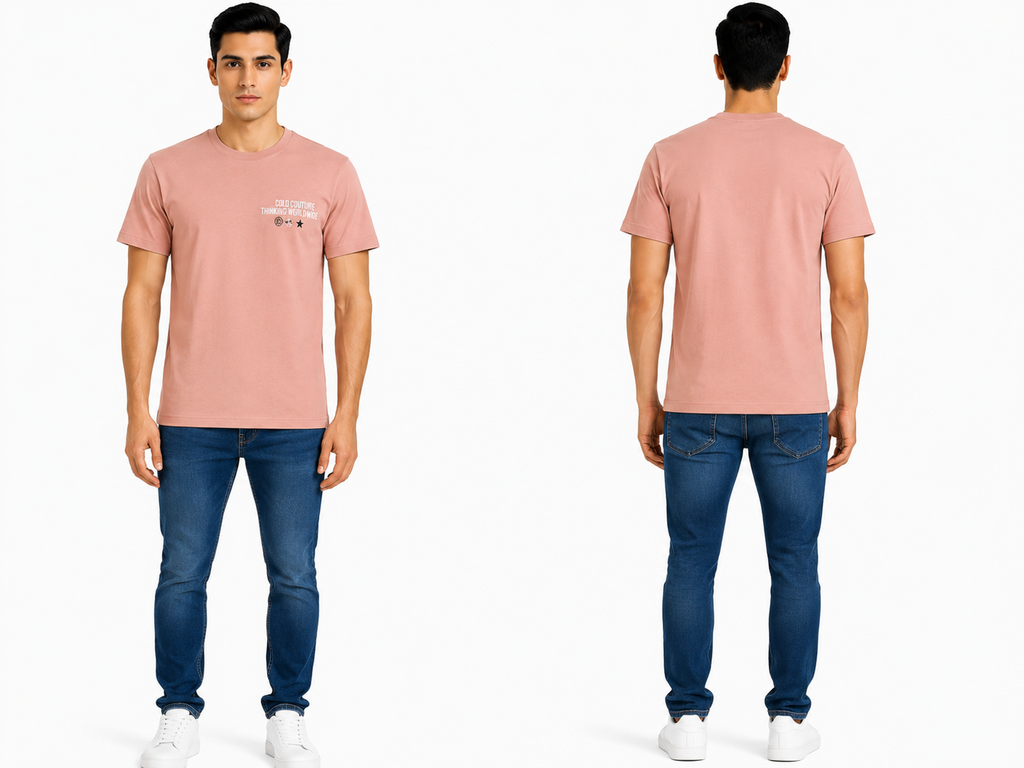 Casual Round Neck Printed T-Shirt for Men