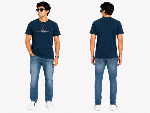 Casual Round Neck Printed T-Shirt for Men (m)
