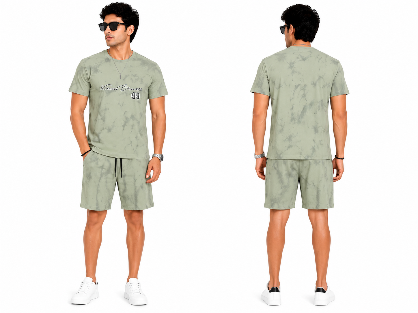 Men's Round Neck T-Shirt & Shorts Co-Ord Set