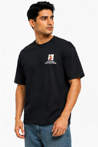 Men's Oversized Graphic Print Round Neck T-Shirt