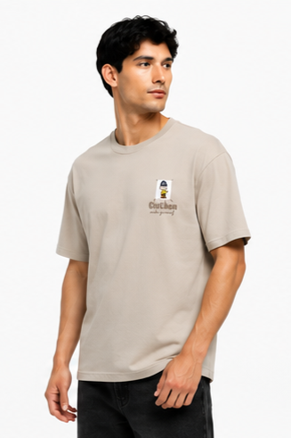 Men's Oversized Graphic Print Round Neck T-Shirt