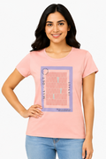 Women's Graphic Print Round Neck T-Shirt (L, 2XL)