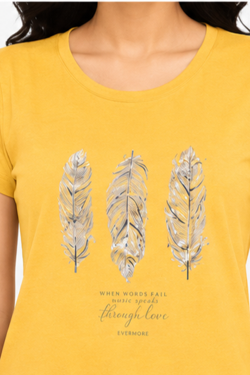 Women's Graphic Print Round Neck T-Shirt (2XL)