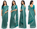 Women's Printed Chiffon Saree with Blouse Piece
