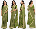 Women's Printed Chiffon Saree with Blouse Piece