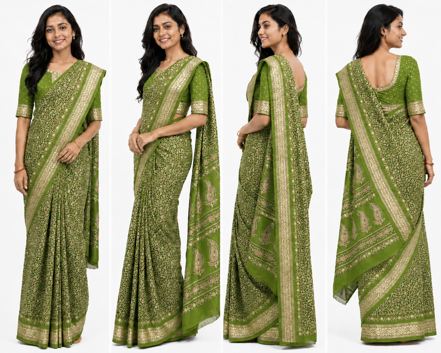 Women's Printed Chiffon Saree with Blouse Piece