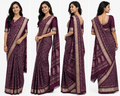 Women's Printed Chiffon Saree with Blouse Piece