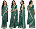 Women's Printed Chiffon Saree with Blouse Piece