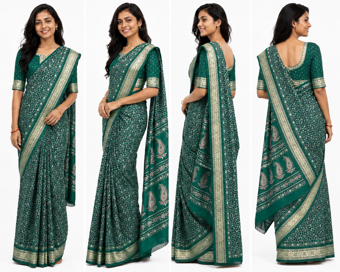 Women's Printed Chiffon Saree with Blouse Piece
