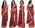 Women's Printed Chiffon Saree with Blouse Piece