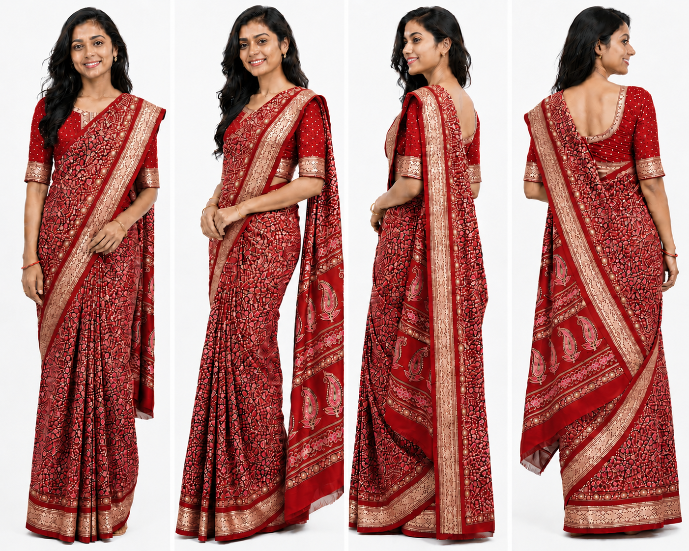 Women's Printed Chiffon Saree with Blouse Piece
