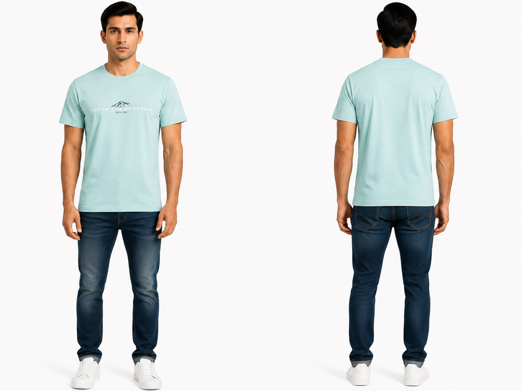 Casual Round Neck Printed T-Shirt for Men M