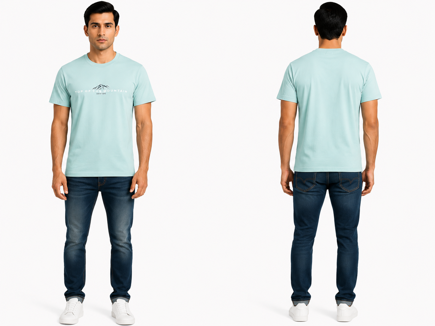 Casual Round Neck Printed T-Shirt for Men M