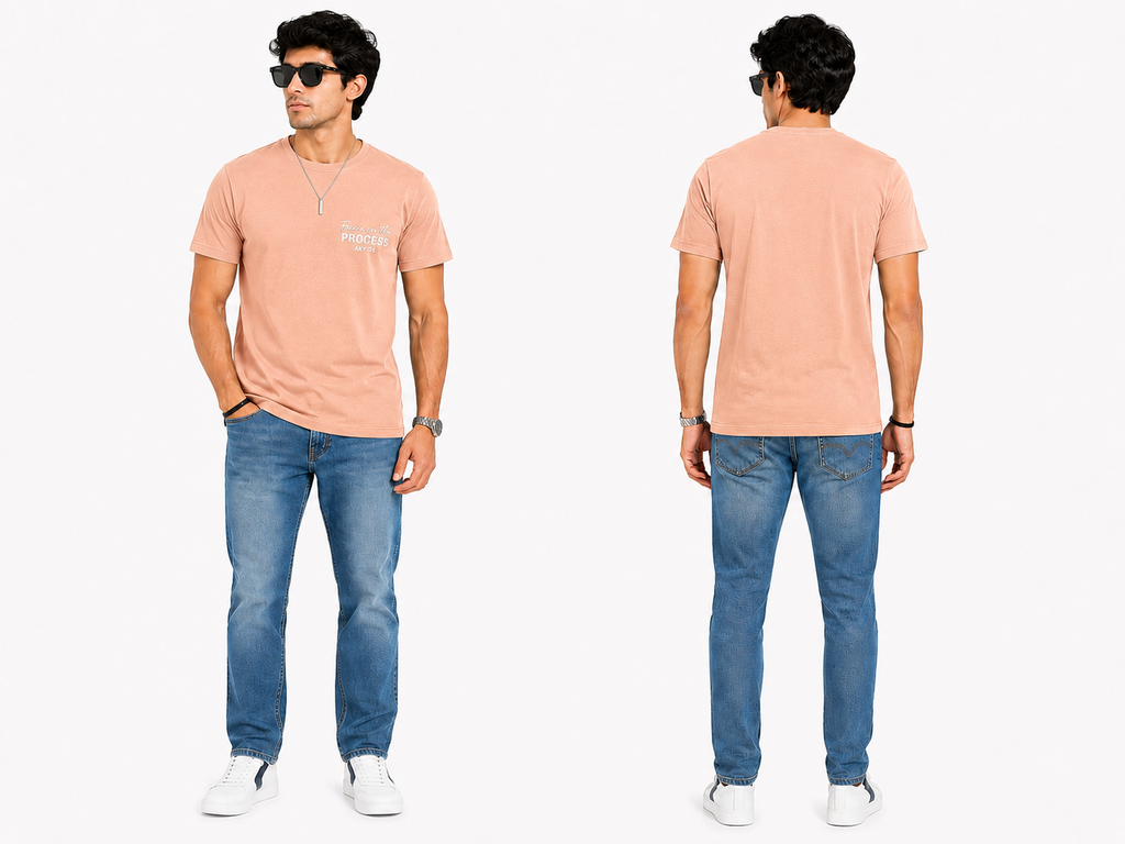Casual Round Neck Printed T-Shirt for Men M