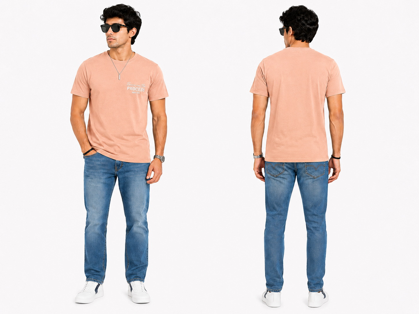 Casual Round Neck Printed T-Shirt for Men M