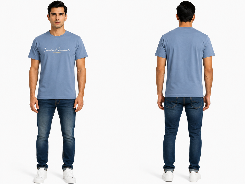 Casual Round Neck Printed T-Shirt for Men M