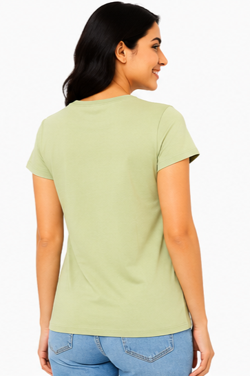 Women's Graphic Print Round Neck T-Shirt ( L , 2XL)