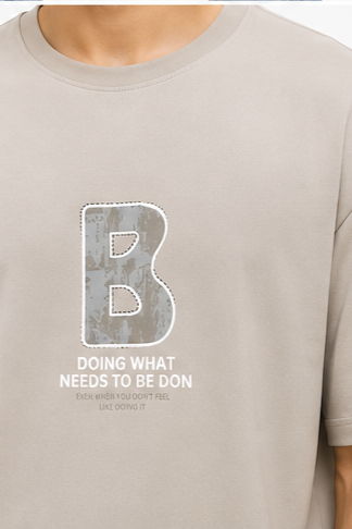 Men's Oversized Graphic Print Round Neck T-Shirt