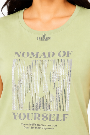 Women's Graphic Print Round Neck T-Shirt ( L , 2XL)