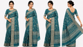 Women's Printed Chiffon Saree with Blouse Piece