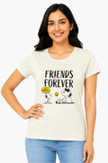 Women's Graphic Print Round Neck T-Shirt (L, XL, 2XL)