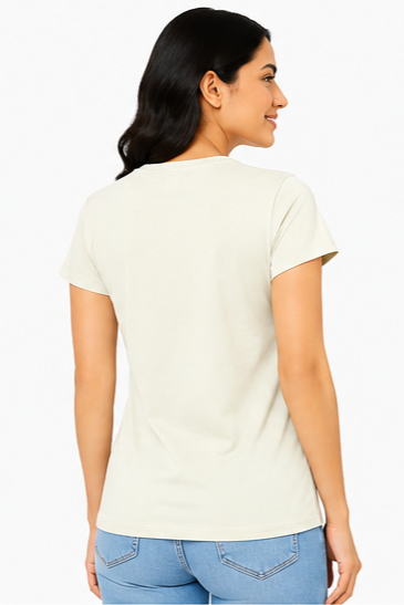 Women's Graphic Print Round Neck T-Shirt (L, XL, 2XL)