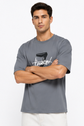 Men's Oversized Graphic Print Round Neck T-Shirt