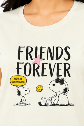 Women's Graphic Print Round Neck T-Shirt (L, XL, 2XL)
