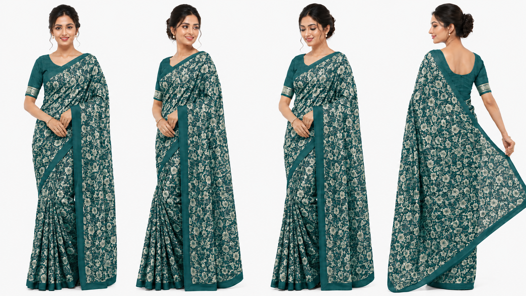 Women's Printed Chiffon Saree with Blouse Piece