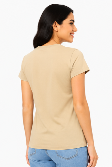 Women's Graphic Print Round Neck T-Shirt L
