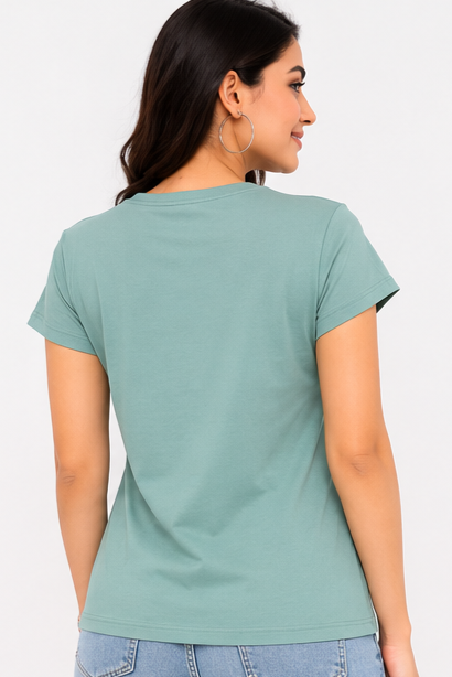 Women's Graphic Print Round Neck T-Shirt (2XL)