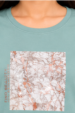 Women's Graphic Print Round Neck T-Shirt (2XL)