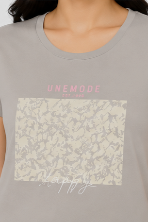 Women's Graphic Print Round Neck T-Shirt ( L,2XL)