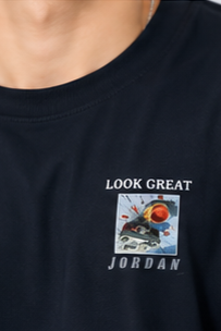 Men's Oversized Graphic Print Round Neck T-Shirt