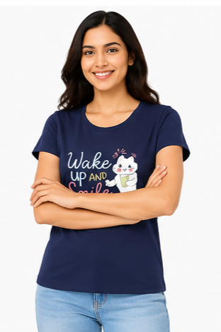 Women's Graphic Print Round Neck T-Shirt