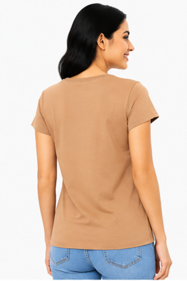Women's Graphic Print Round Neck T-Shirt L