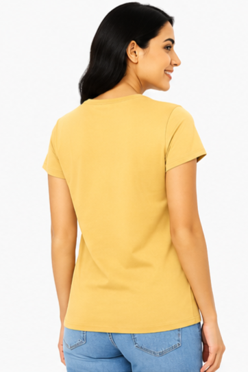 Women's Graphic Print Round Neck T-Shirt L