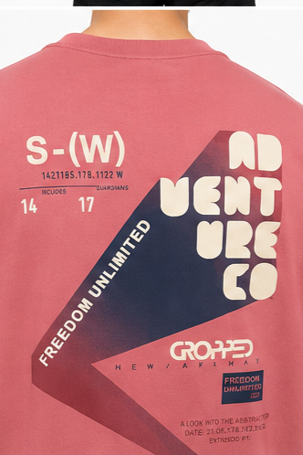 Men's Oversized Graphic Print Round Neck T-Shirt