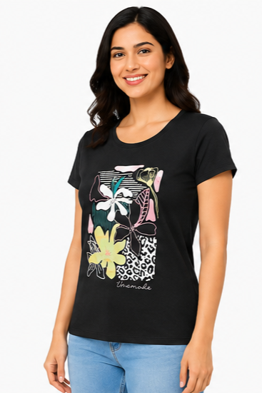 Women's Graphic Print Round Neck T-Shirt