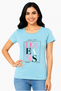 Women's Graphic Print Round Neck T-Shirt (L, XL, 2XL)