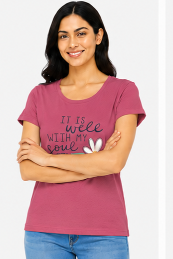 Women's Graphic Print Round Neck T-Shirt